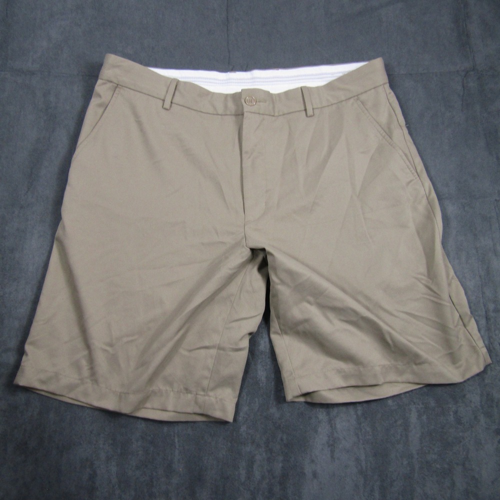 Greg Norman Golf Shorts Mens 38 Tan Tasso Elba Flat Front Khaki 00449